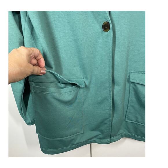 CuddlDuds Lightweight One Button Closure Comfort Sagebrush Cardigan Blazer Large - Picture 4 of 10